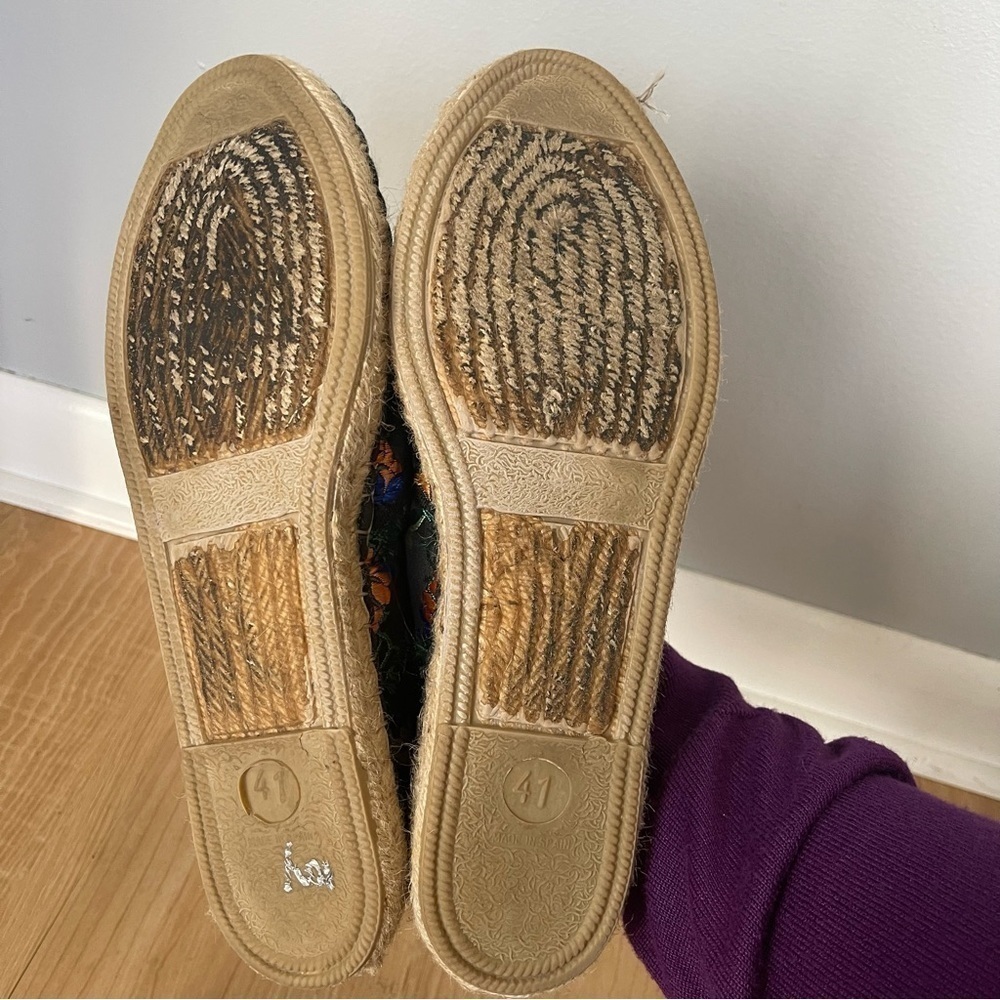 FABIOLAS Espadrilles Flat Slip-On Floral Embroidered Handcrafted Shoes Sz 41 - Picture 7 of 9